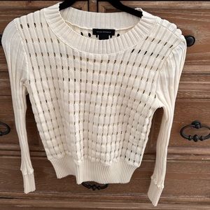 Cream eyelet long sleeve sweater